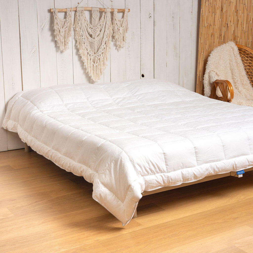 Down Alternative Comforter Bamboo Tree Pattern, Queen, White - Melissa Linen